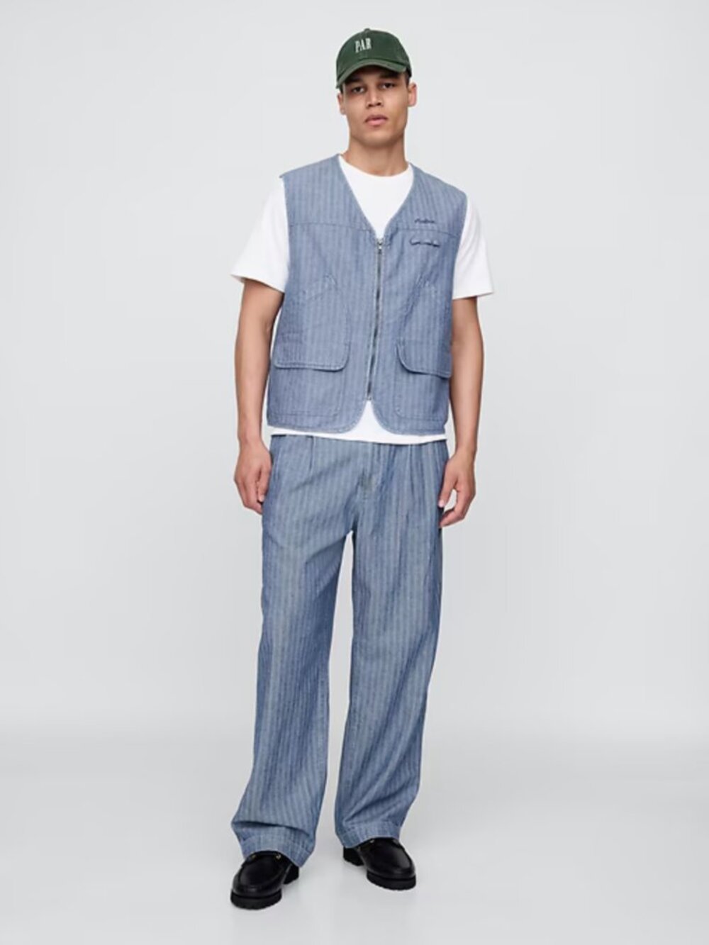 Gap × Malbon Herringbone Pleated Baggy Pants